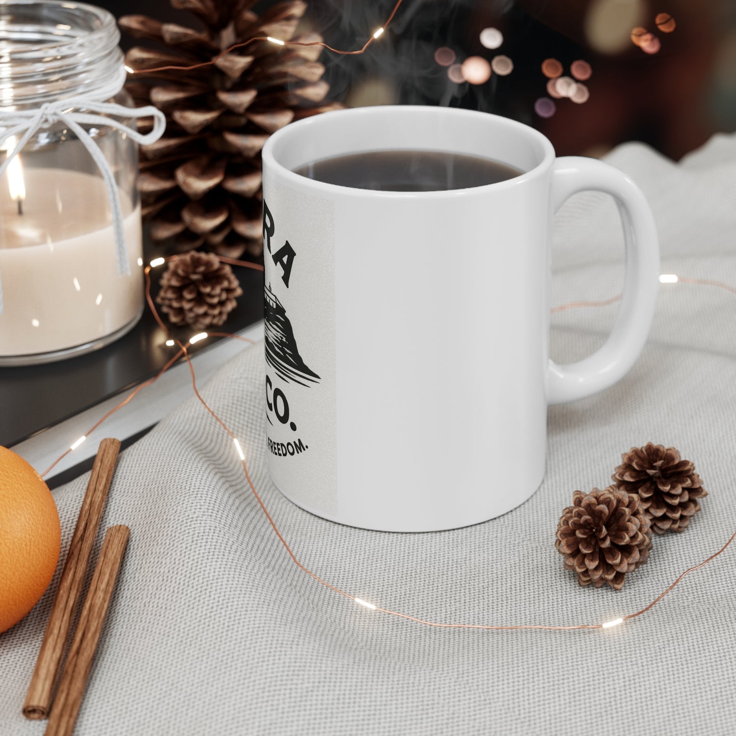 Novara Surf Co. “Classic Coastline” Ceramic Mug – Seek Swell, Seek Freedom