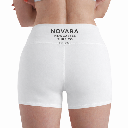 High-Waist Women's Yoga Shorts — All-Over Print Athletic Biker Shorts