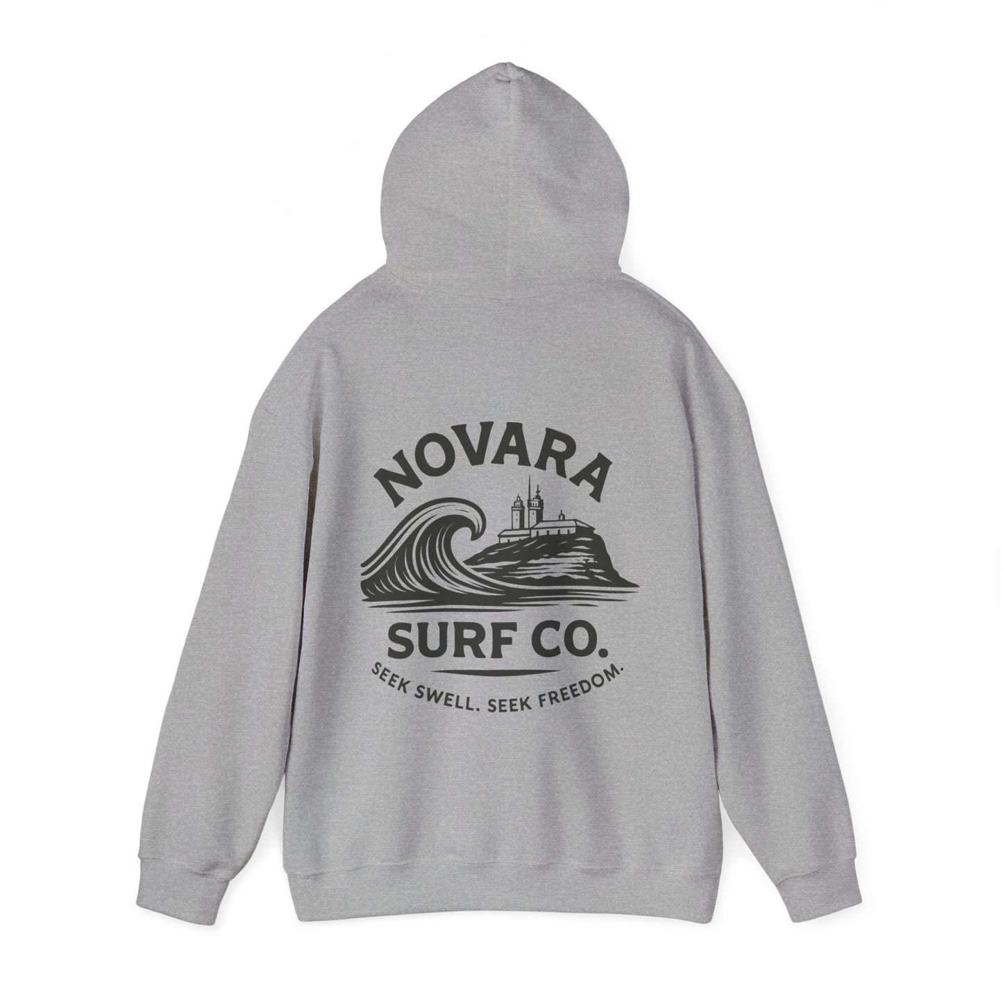 Novara Surf Co. “Coastal Heritage” Graphic Hoodie – Seek Swell, Seek Freedom