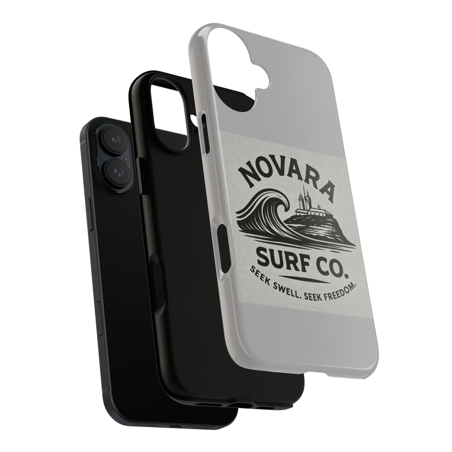 Novara Surf Co. Tough Case – Coastal Wave Logo (Impact Protection)