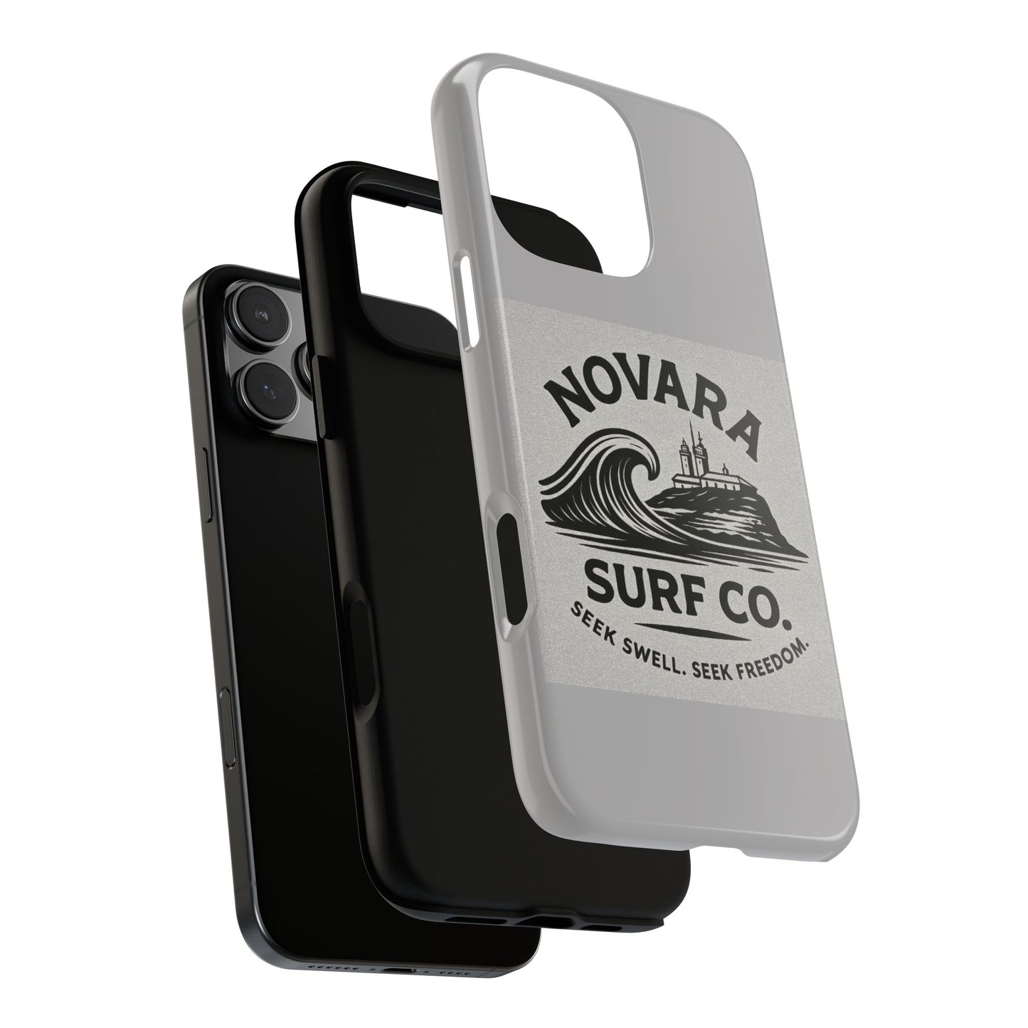 Novara Surf Co. Tough Case – Coastal Wave Logo (Impact Protection)