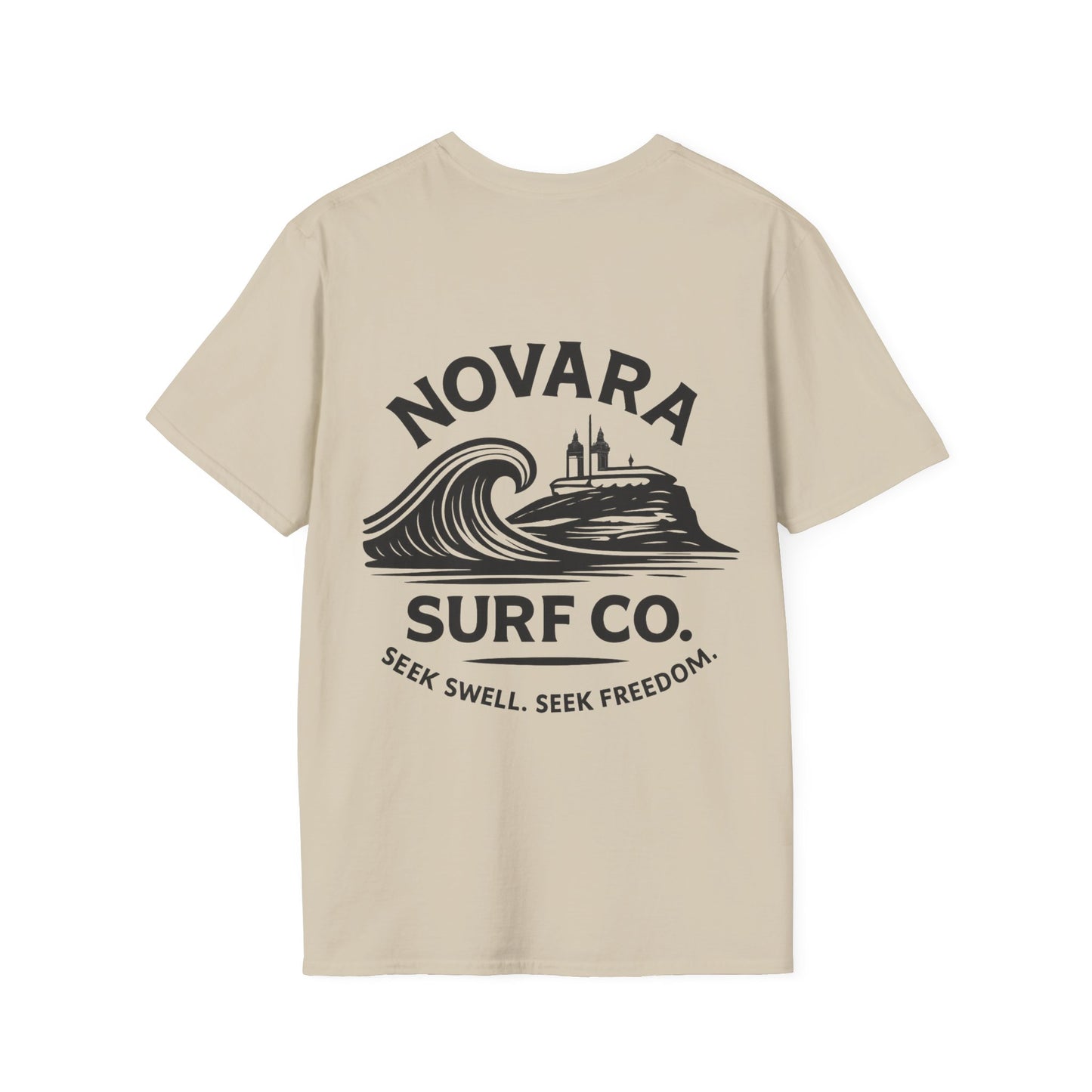 Novara Surf Co. T-Shirt — 'Seek Swell, Seek Freedom' Graphic Tee