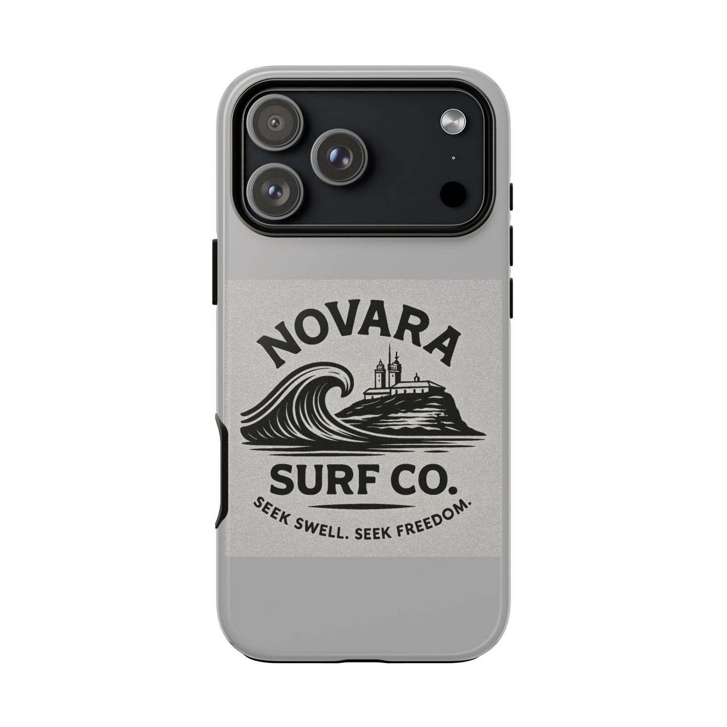 Novara Surf Co. Tough Case – Coastal Wave Logo (Impact Protection)