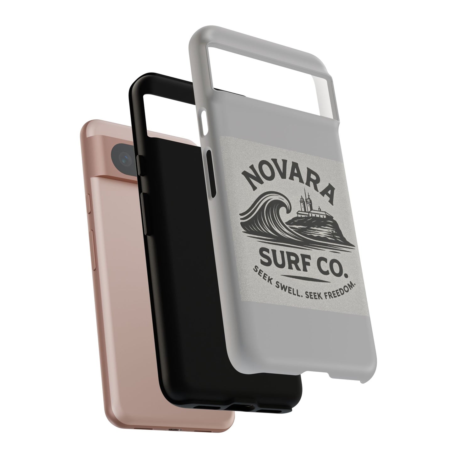 Novara Surf Co. Tough Case – Coastal Wave Logo (Impact Protection)