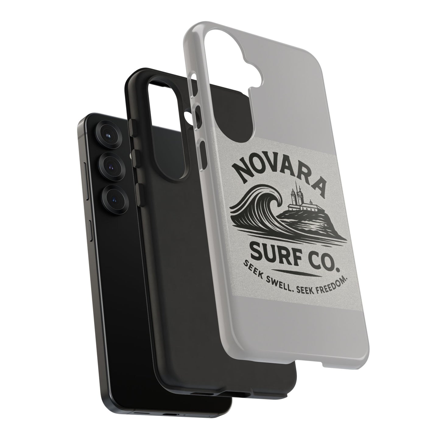 Novara Surf Co. Tough Case – Coastal Wave Logo (Impact Protection)