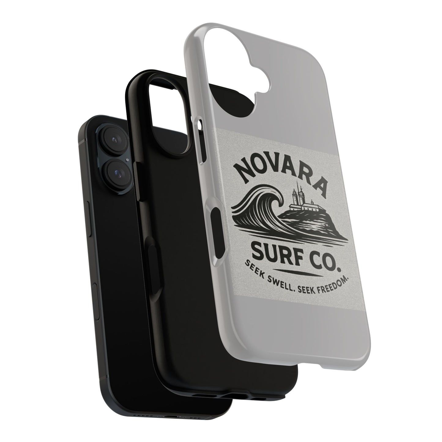 Novara Surf Co. Tough Case – Coastal Wave Logo (Impact Protection)