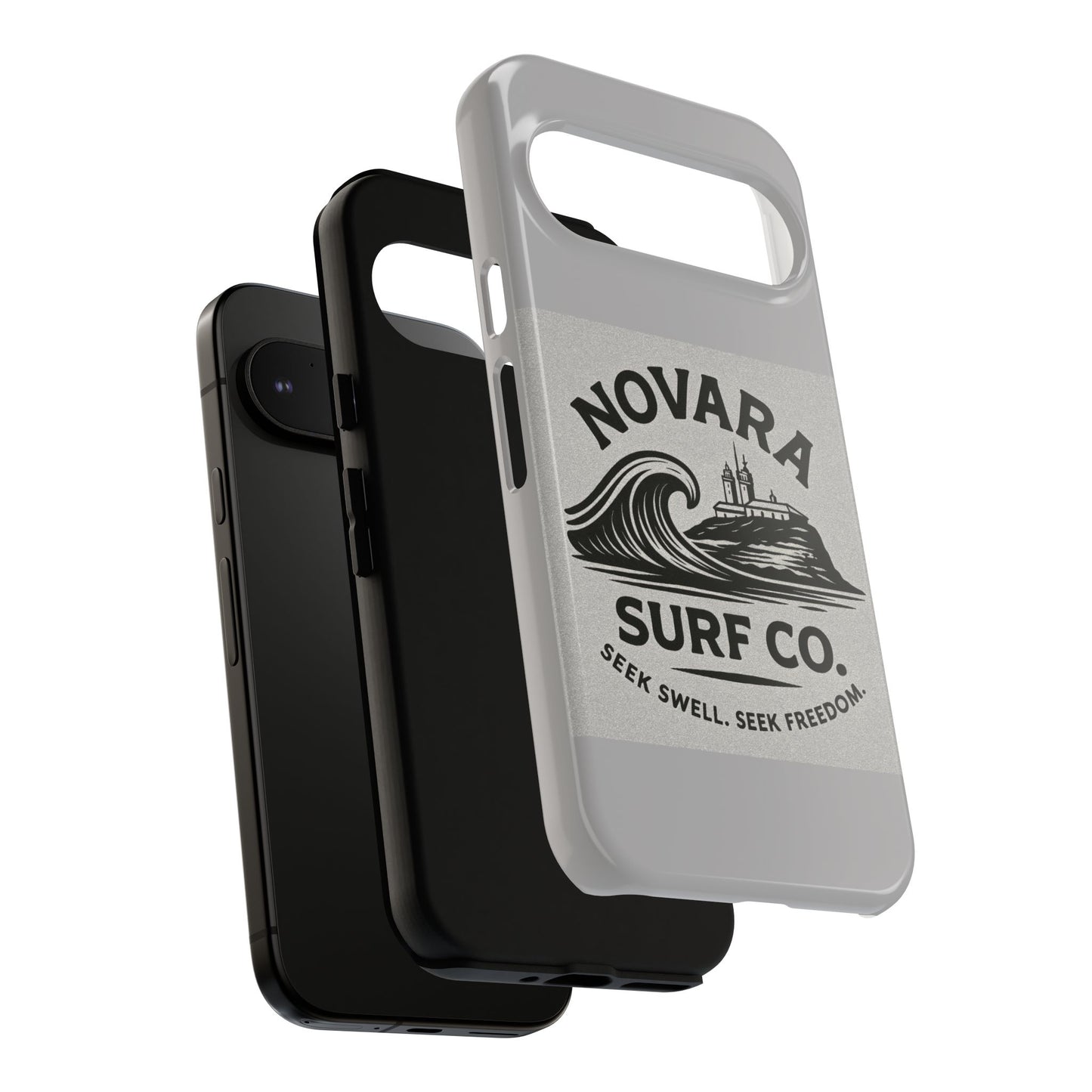 Novara Surf Co. Tough Case – Coastal Wave Logo (Impact Protection)