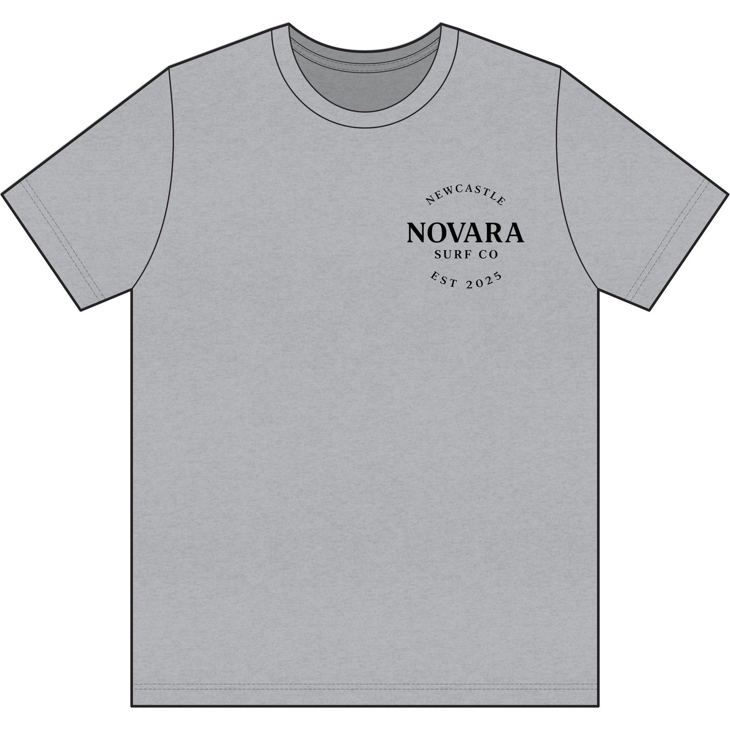 Novara Surf Co. Men's Moisture-Wicking Tee — Coastal Wave Logo