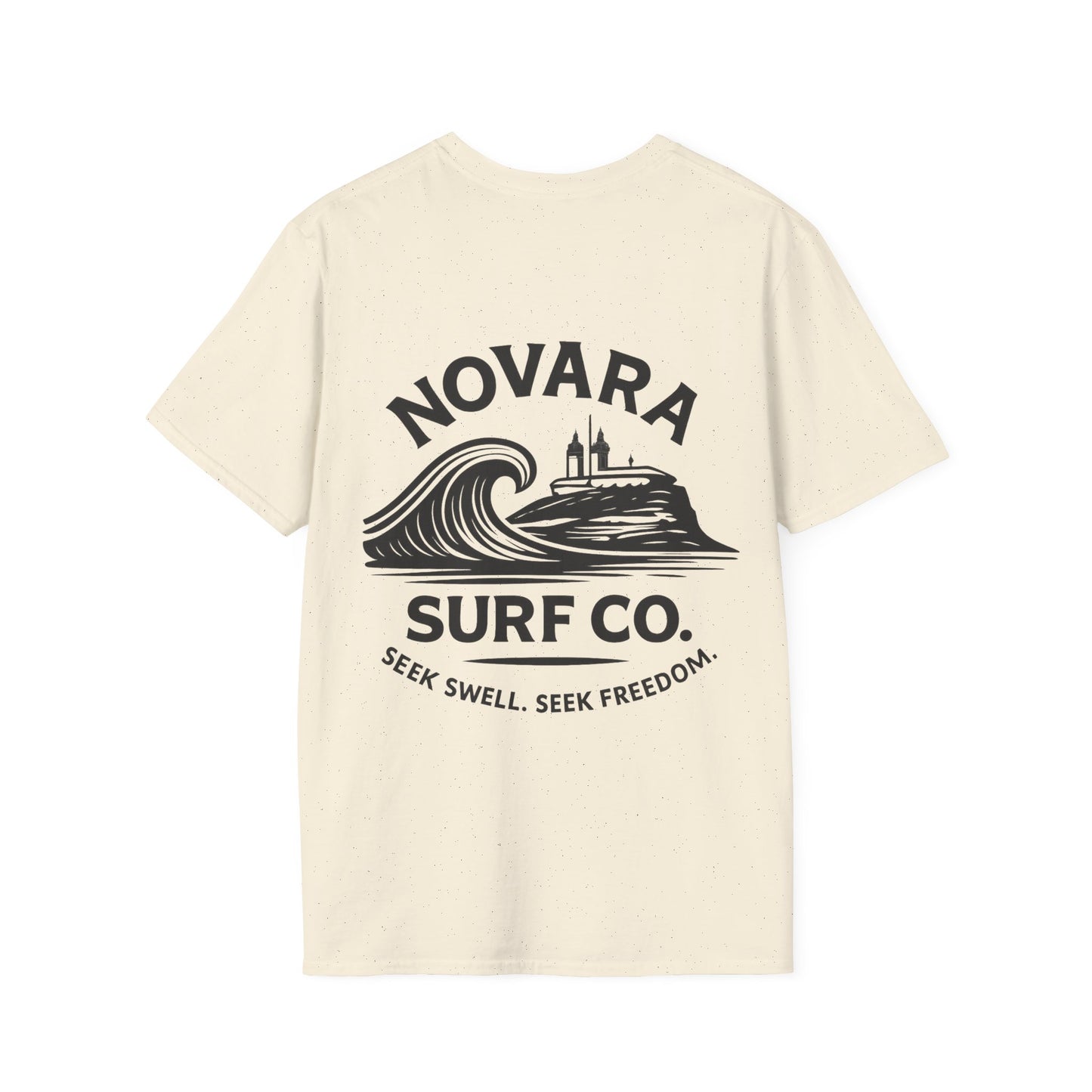 Novara Surf Co. T-Shirt — 'Seek Swell, Seek Freedom' Graphic Tee