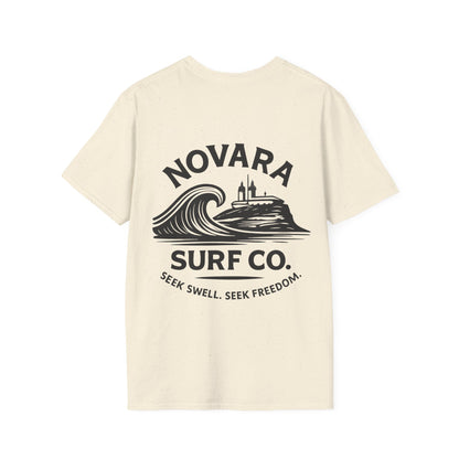 Novara Surf Co. T-Shirt — 'Seek Swell, Seek Freedom' Graphic Tee