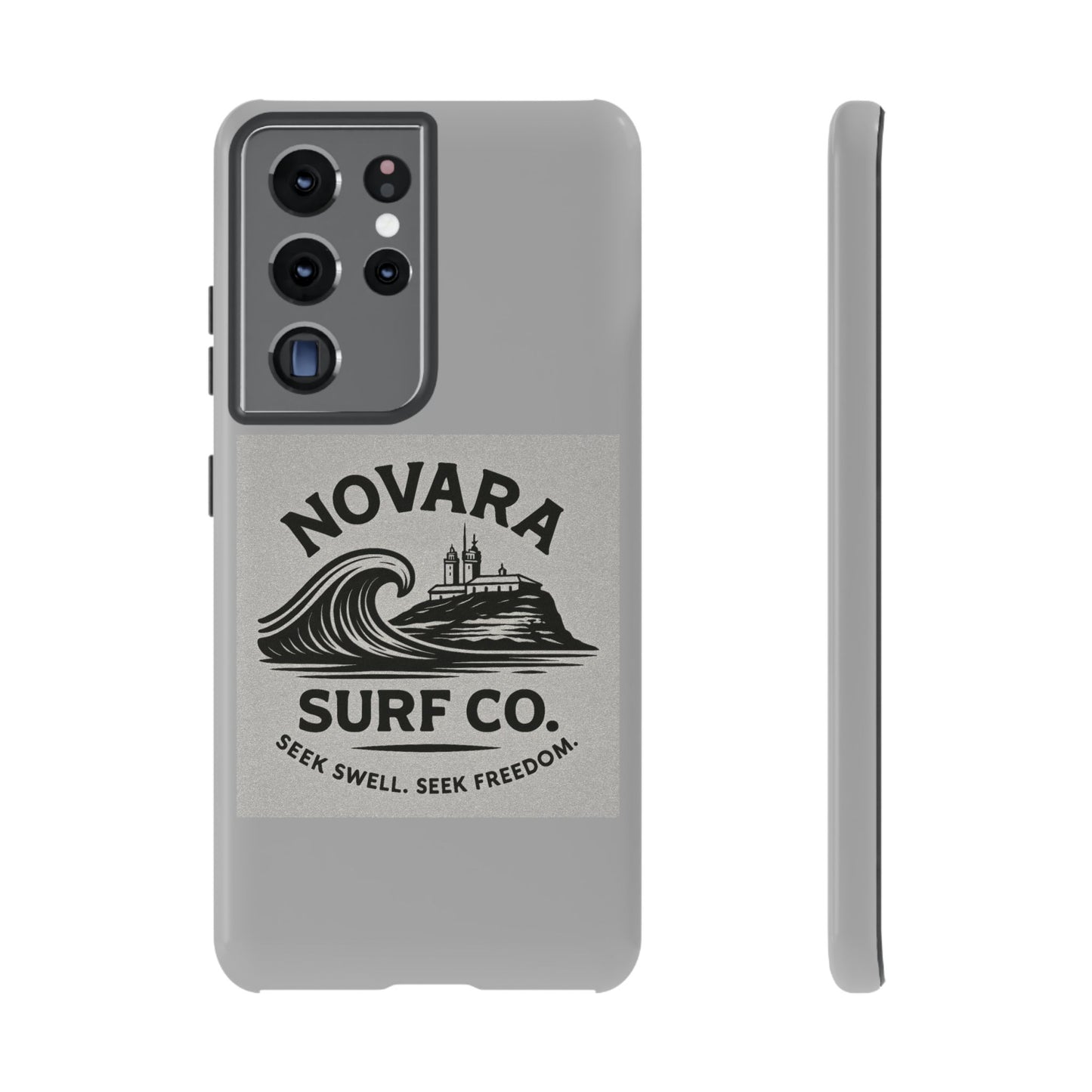 Novara Surf Co. Tough Case – Coastal Wave Logo (Impact Protection)