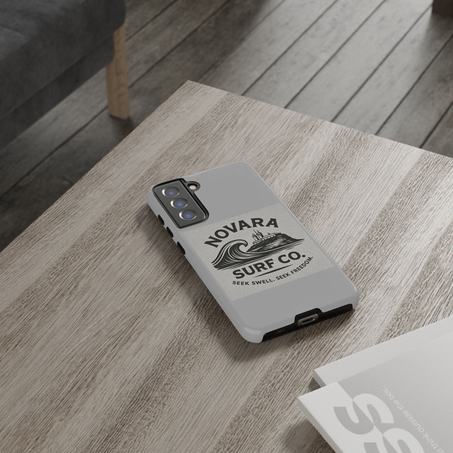 Novara Surf Co. Tough Case – Coastal Wave Logo (Impact Protection)