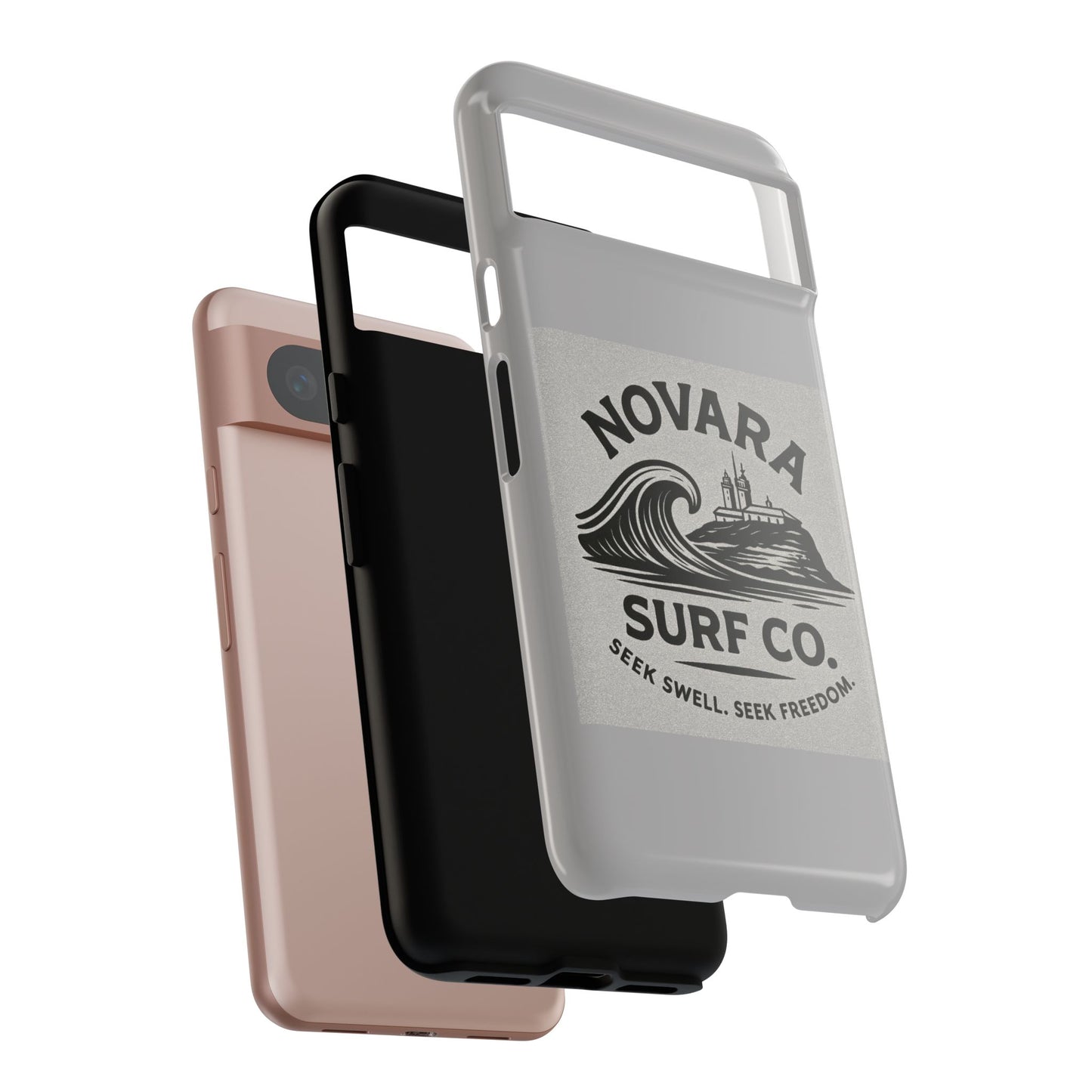 Novara Surf Co. Tough Case – Coastal Wave Logo (Impact Protection)