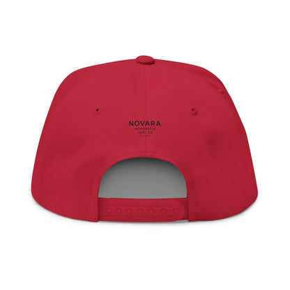 Novara Surf Co. Embroidered Flat Bill Cap — Coastal Surf Snapback Hat