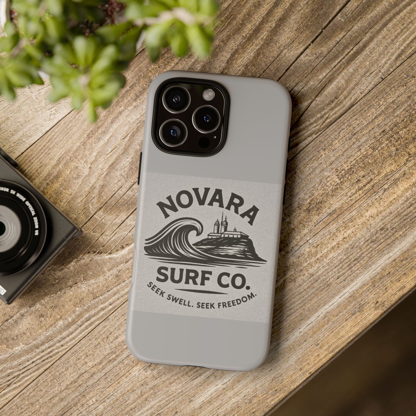Novara Surf Co. Tough Case – Coastal Wave Logo (Impact Protection)
