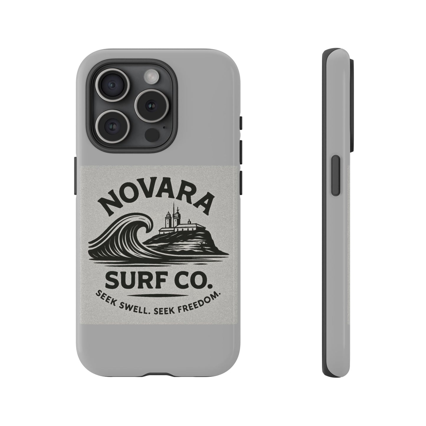 Novara Surf Co. Tough Case – Coastal Wave Logo (Impact Protection)