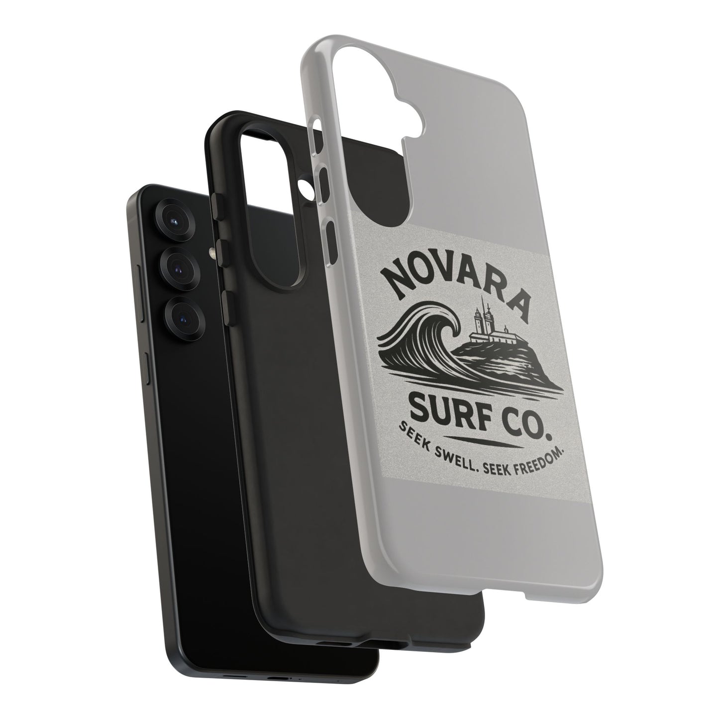 Novara Surf Co. Tough Case – Coastal Wave Logo (Impact Protection)