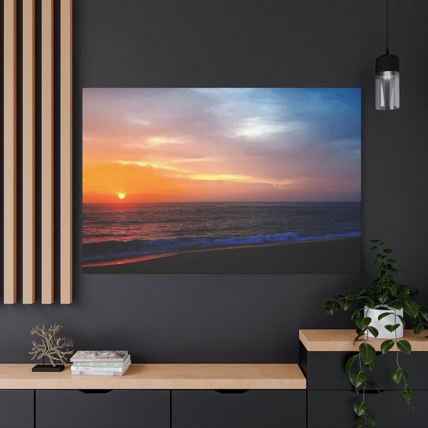 “Breakwall Dawn” – Newcastle Sunrise Matte Canvas