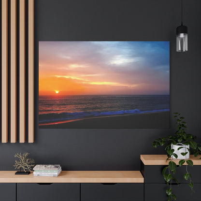“Breakwall Dawn” – Newcastle Sunrise Matte Canvas