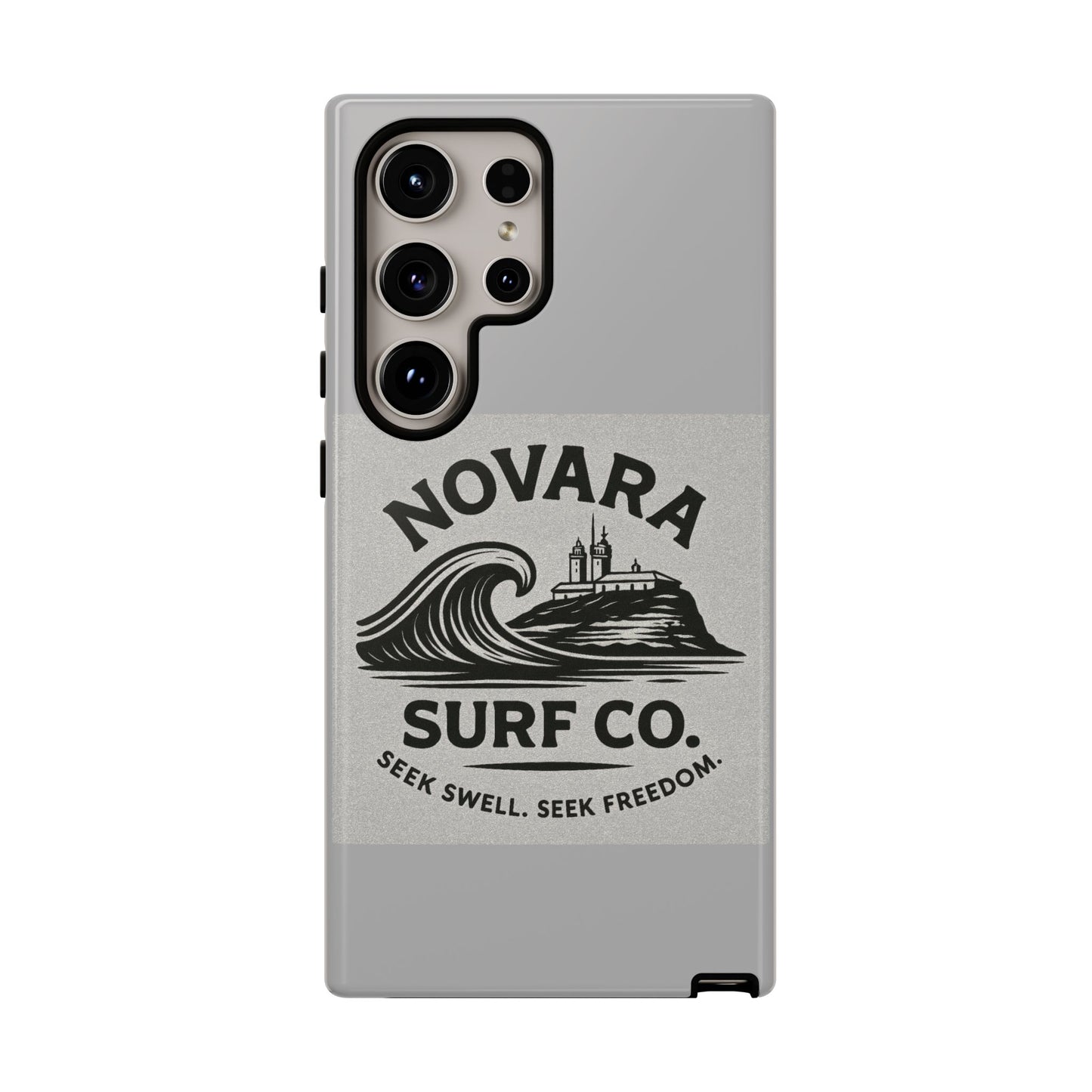 Novara Surf Co. Tough Case – Coastal Wave Logo (Impact Protection)