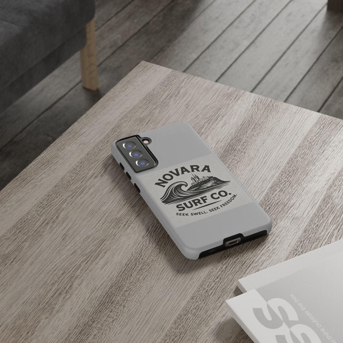 Novara Surf Co. Tough Case – Coastal Wave Logo (Impact Protection)