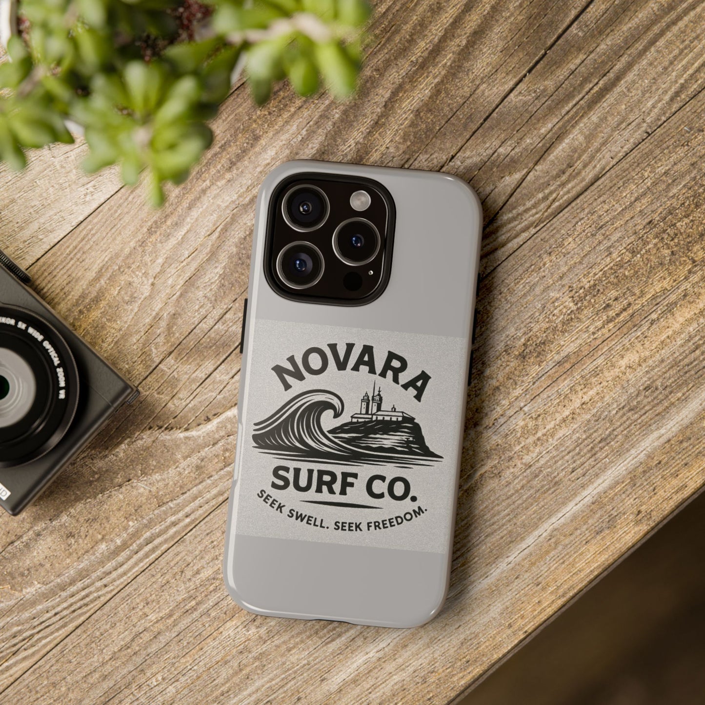 Novara Surf Co. Tough Case – Coastal Wave Logo (Impact Protection)
