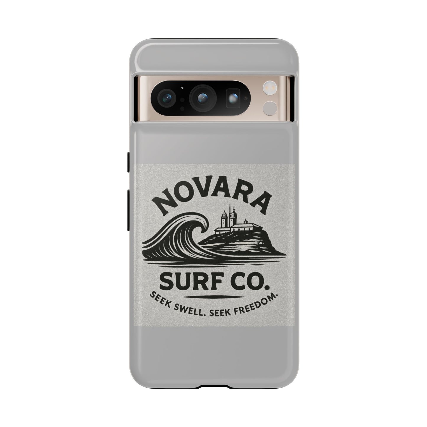 Novara Surf Co. Tough Case – Coastal Wave Logo (Impact Protection)