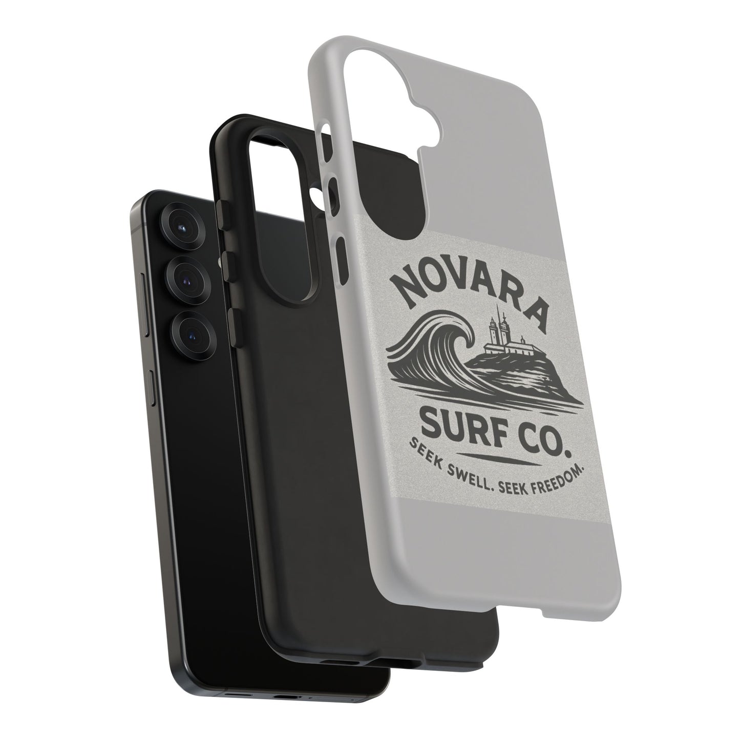 Novara Surf Co. Tough Case – Coastal Wave Logo (Impact Protection)