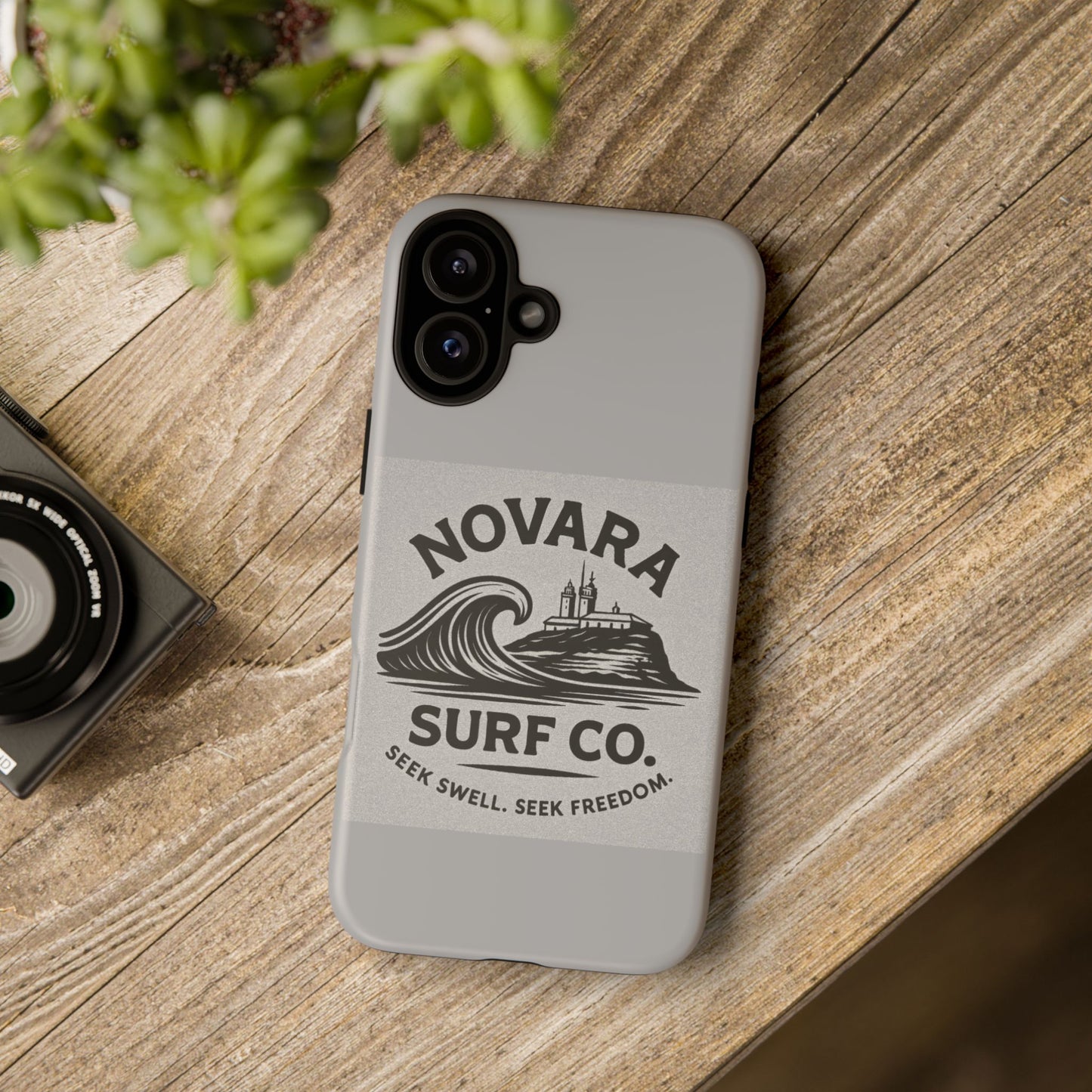 Novara Surf Co. Tough Case – Coastal Wave Logo (Impact Protection)