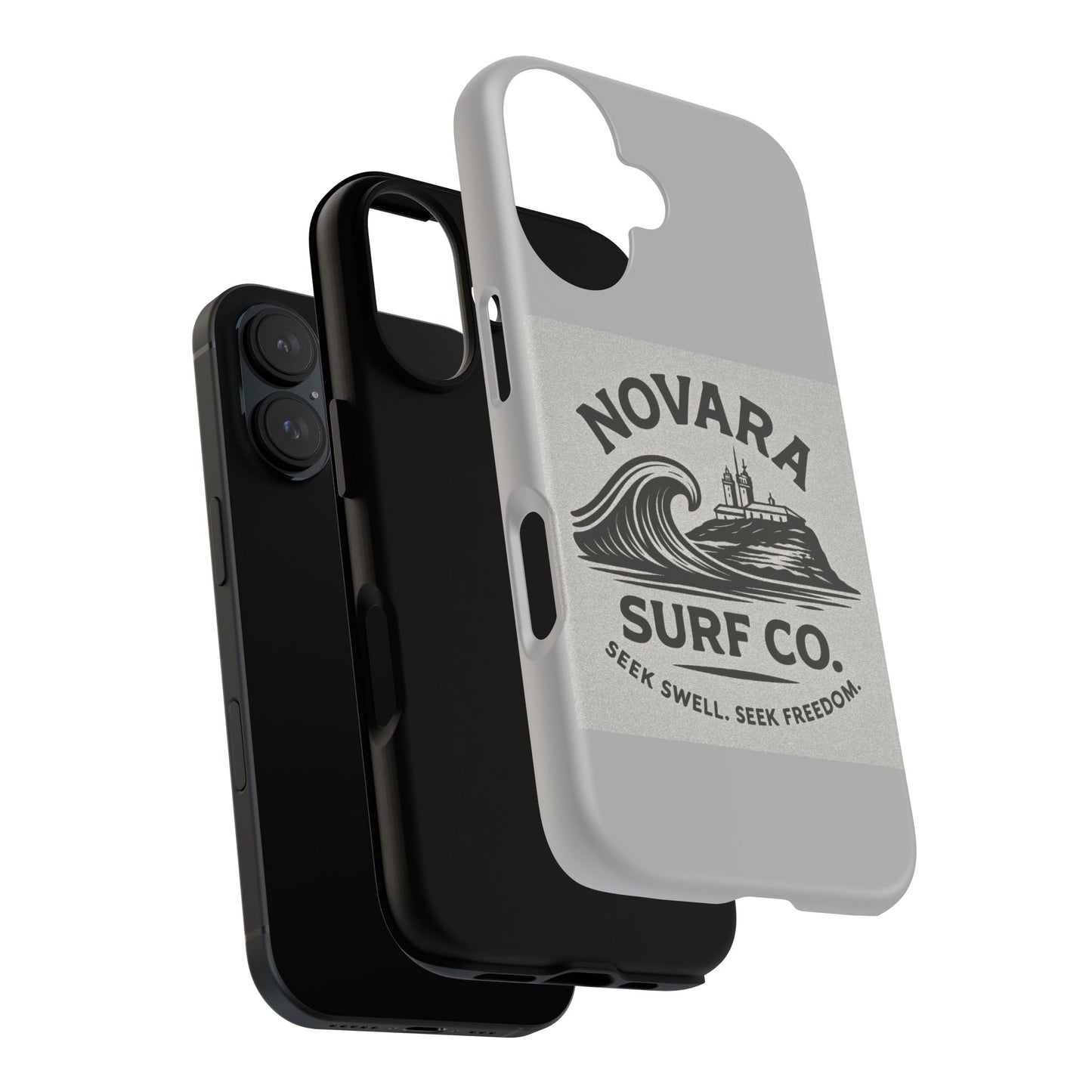 Novara Surf Co. Tough Case – Coastal Wave Logo (Impact Protection)