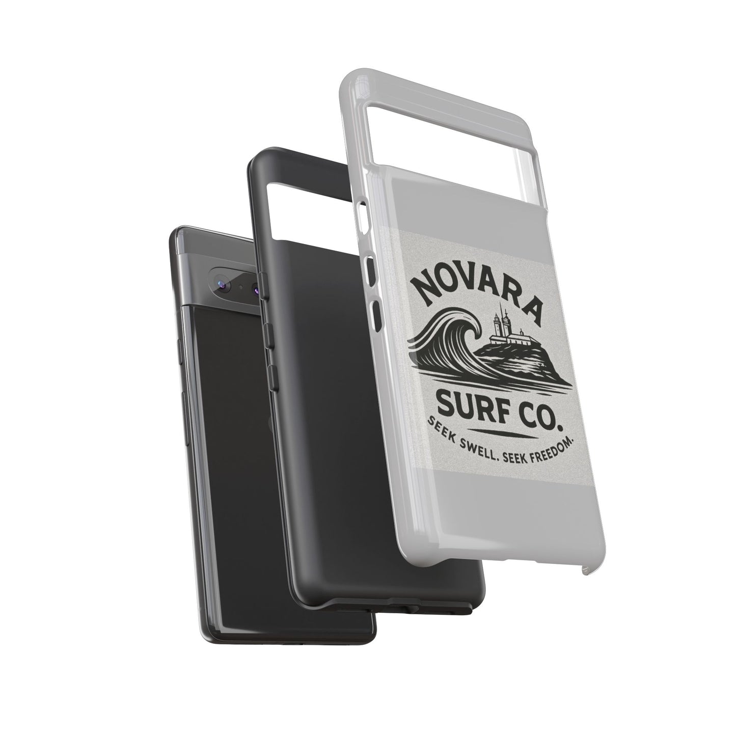 Novara Surf Co. Tough Case – Coastal Wave Logo (Impact Protection)