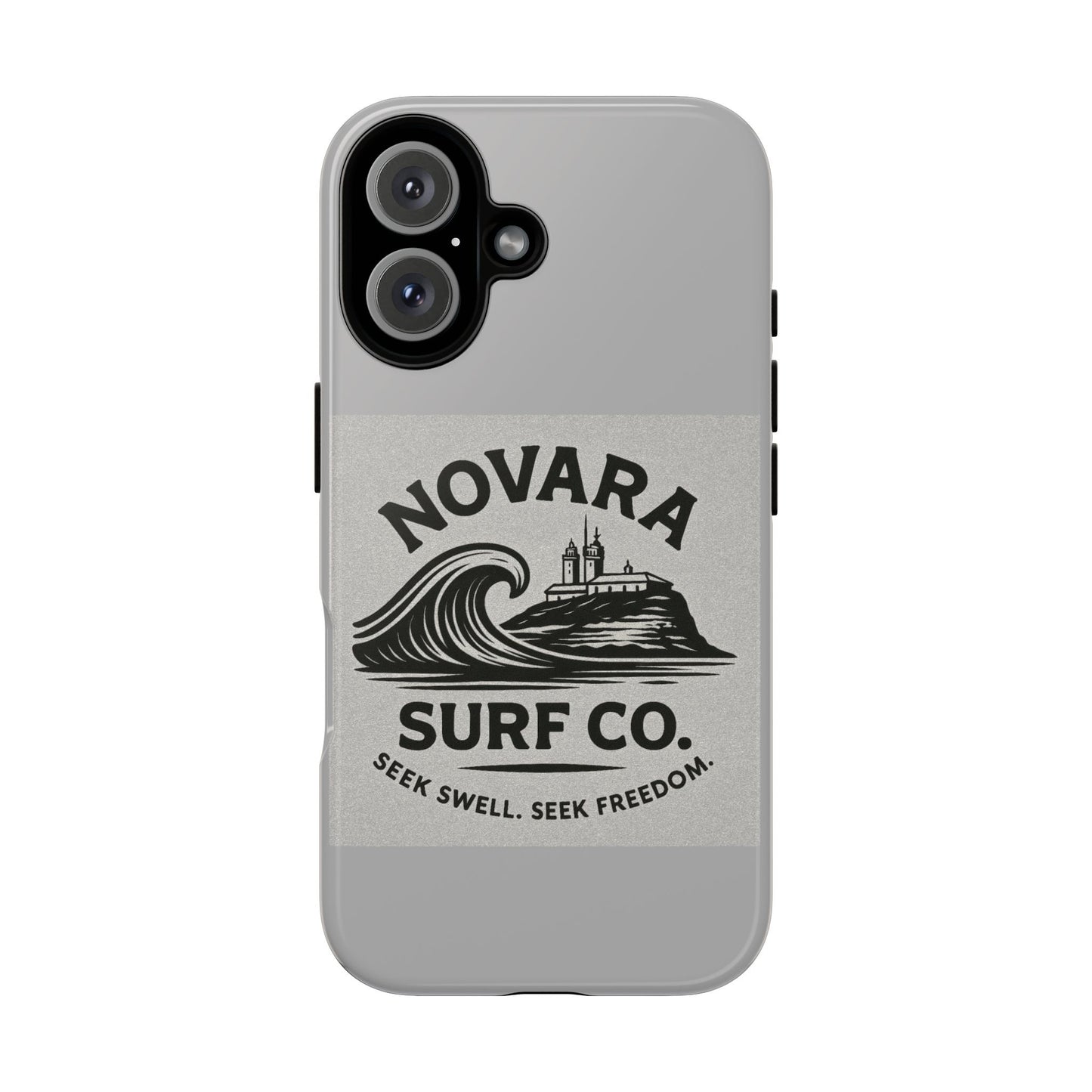 Novara Surf Co. Tough Case – Coastal Wave Logo (Impact Protection)