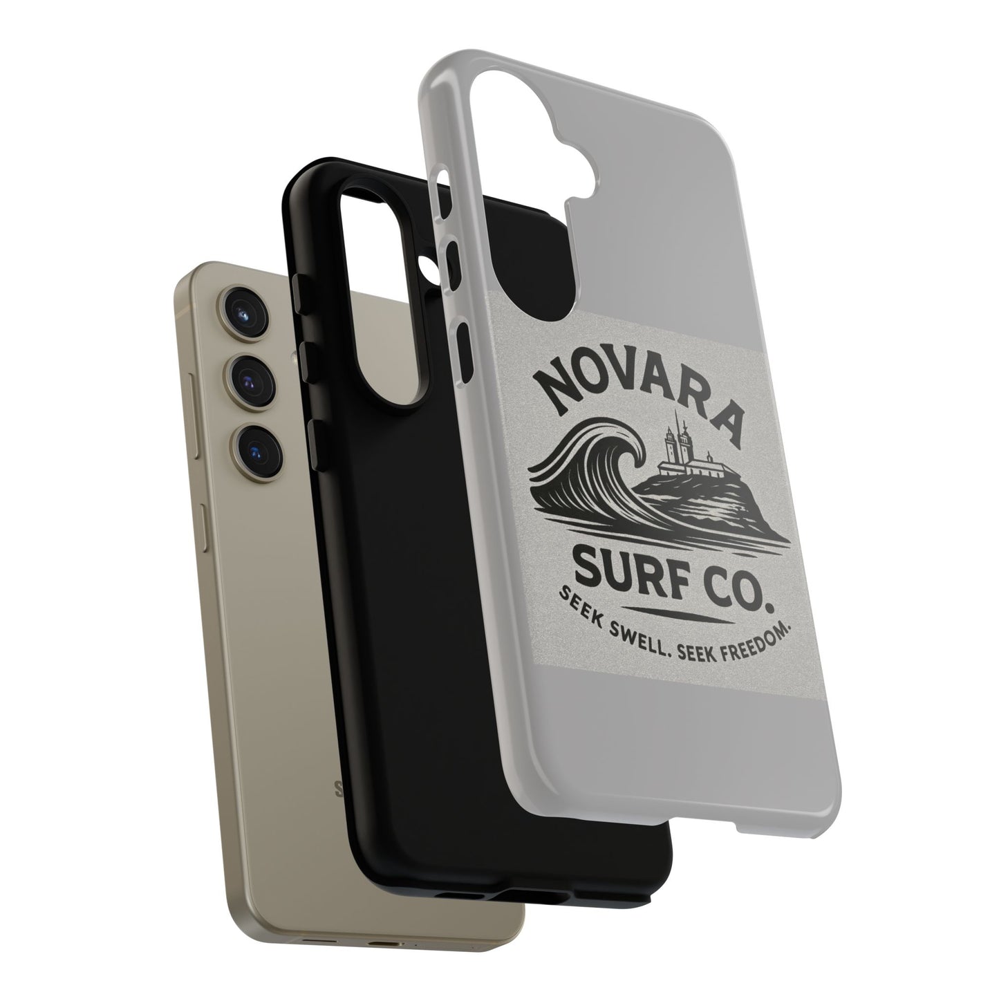Novara Surf Co. Tough Case – Coastal Wave Logo (Impact Protection)