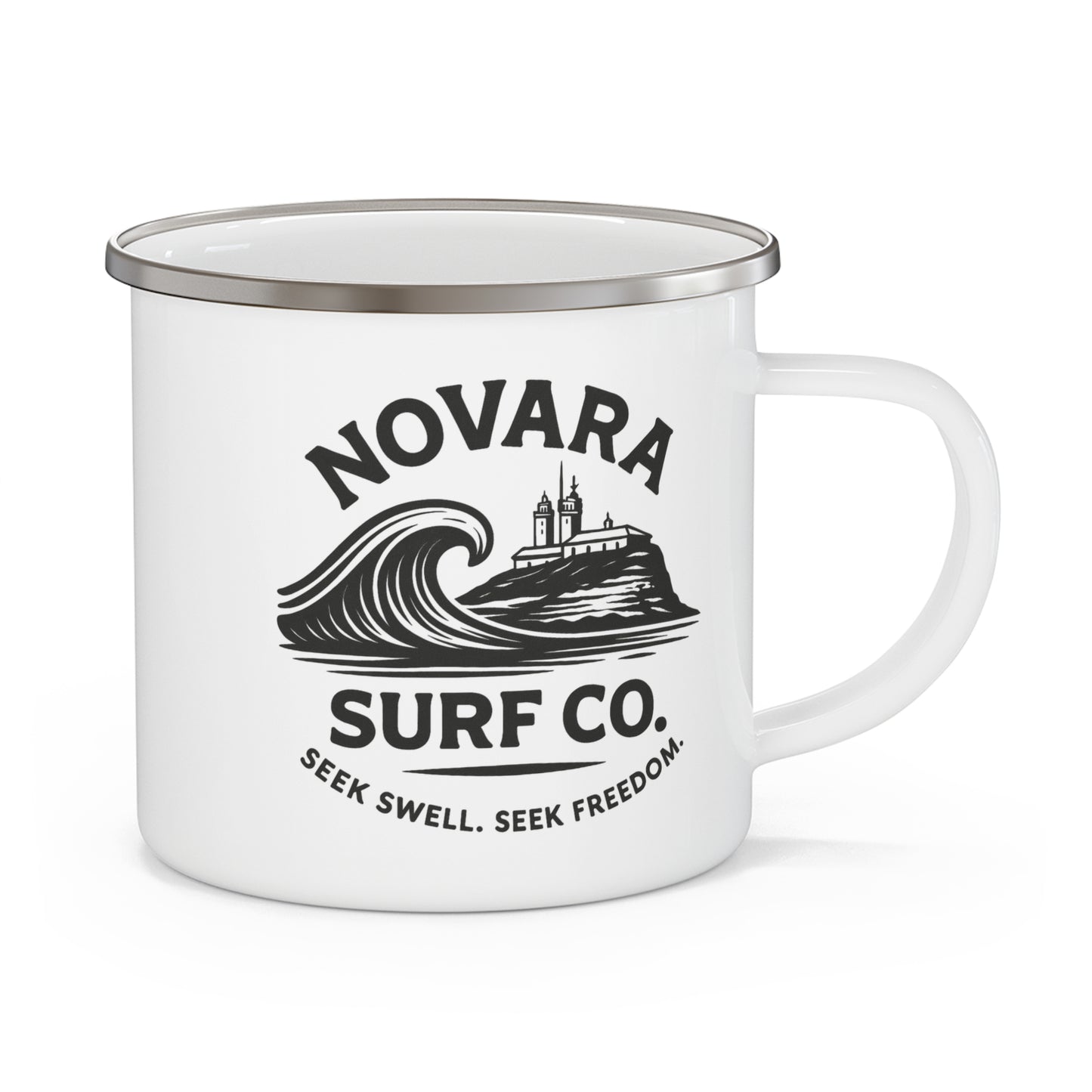 Novara Surf Co. Enamel Mug – Vintage Wave Camp Cup
