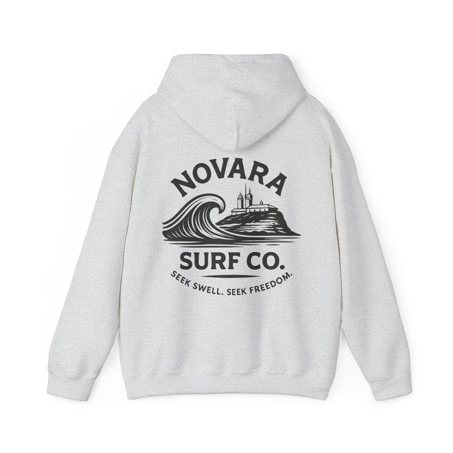 Novara Surf Co. “Coastal Heritage” Graphic Hoodie – Seek Swell, Seek Freedom