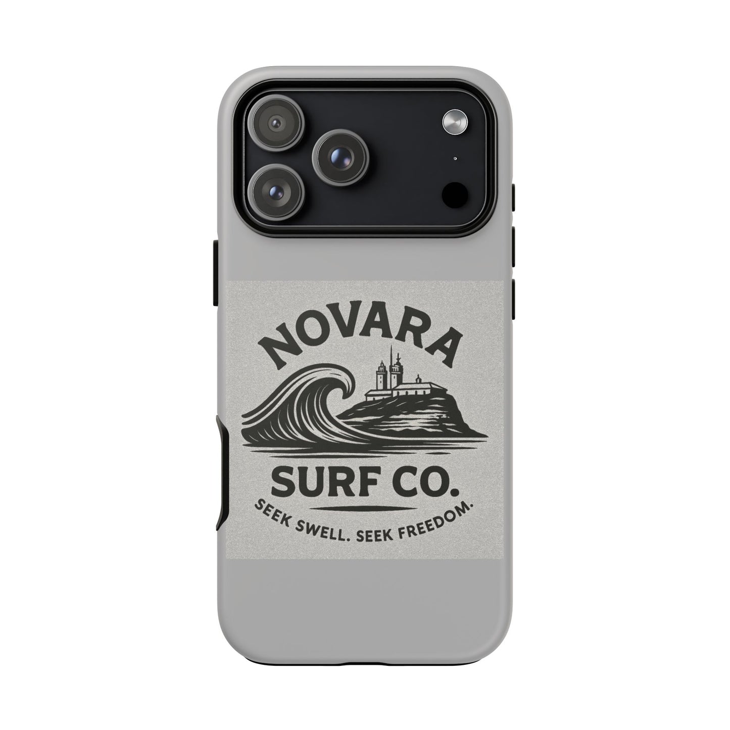Novara Surf Co. Tough Case – Coastal Wave Logo (Impact Protection)