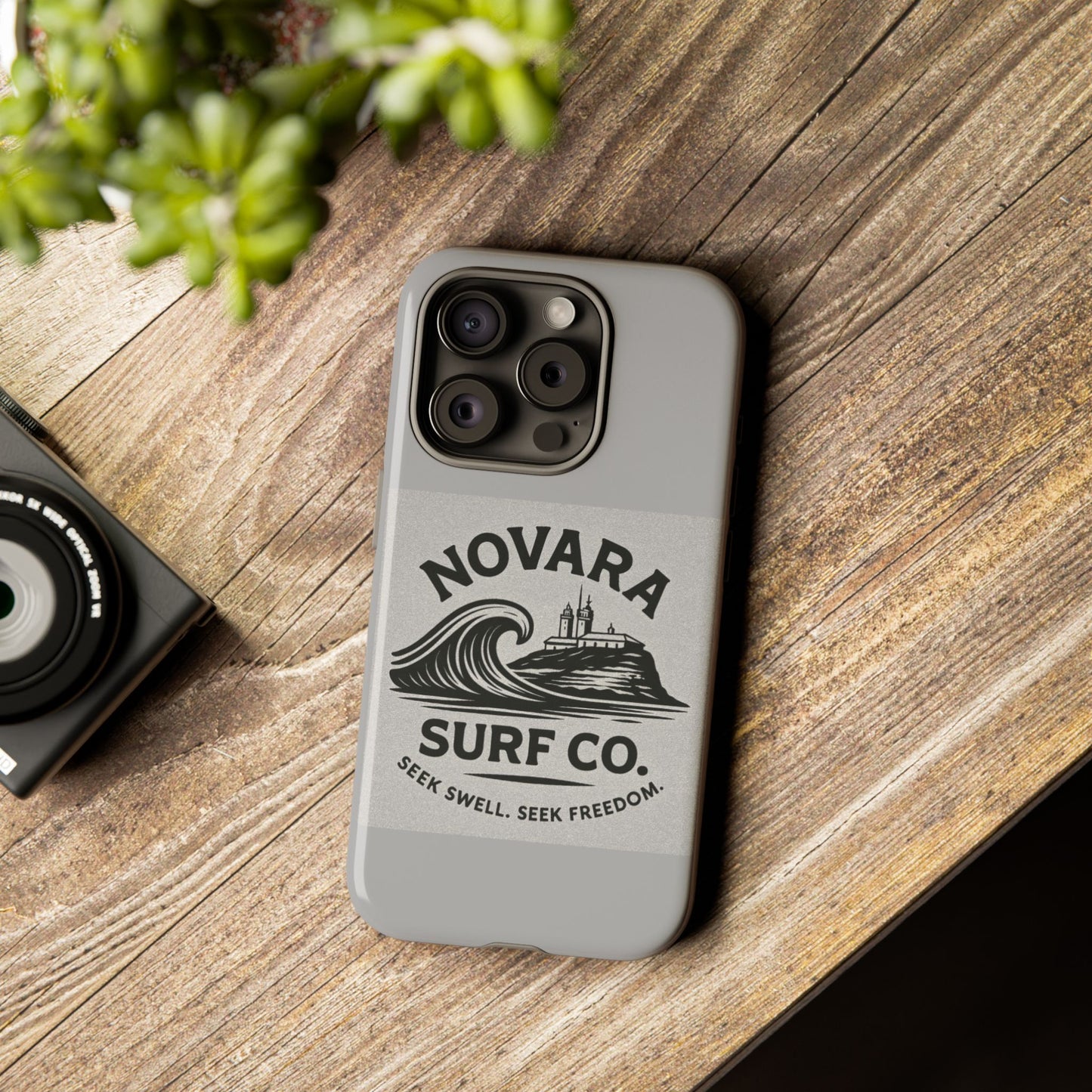 Novara Surf Co. Tough Case – Coastal Wave Logo (Impact Protection)