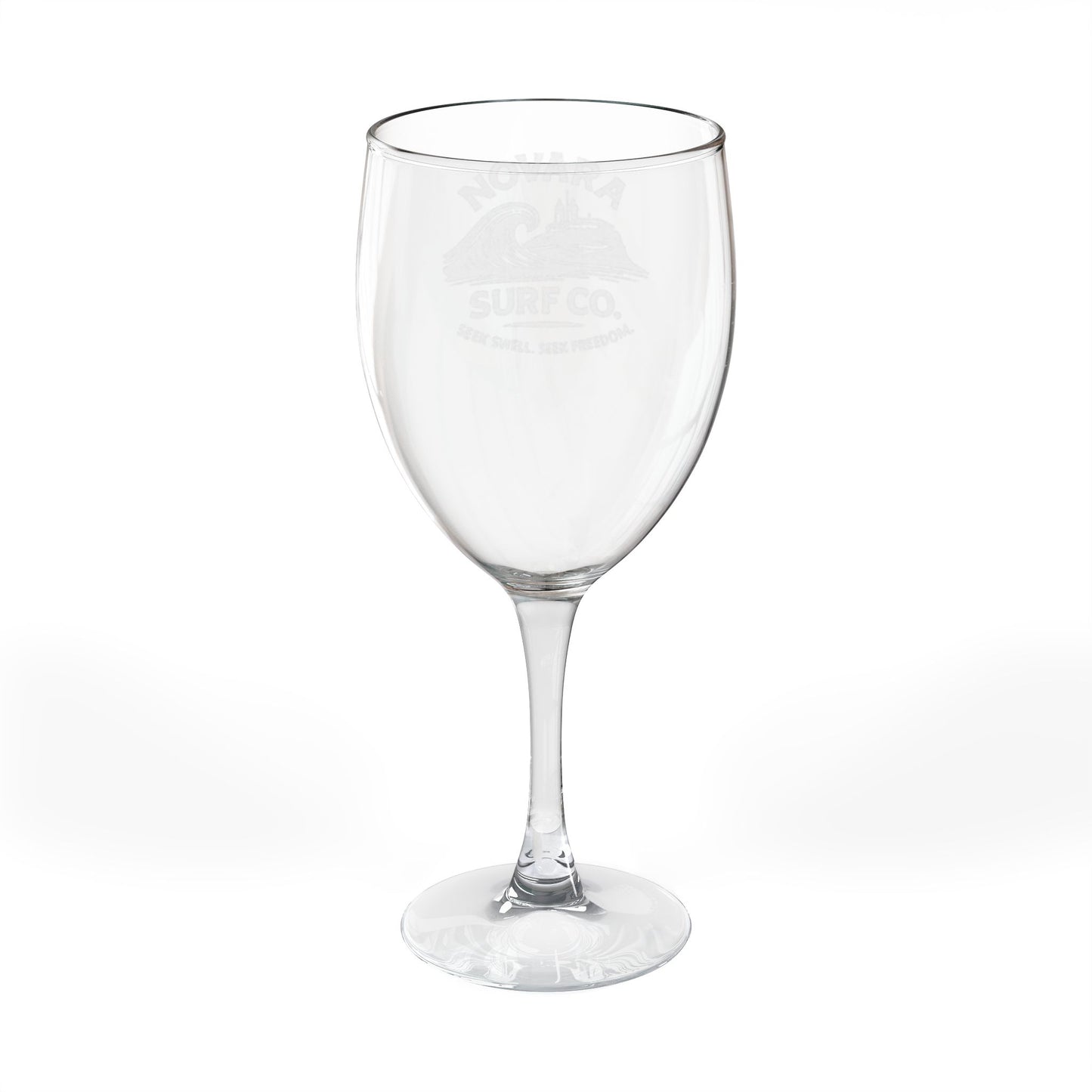 Engraved Wine Glass 10.5oz — Novara Surf Co. Logo