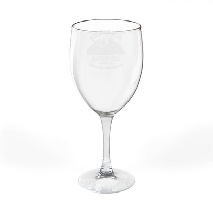 Engraved Wine Glass 10.5oz — Novara Surf Co. Logo