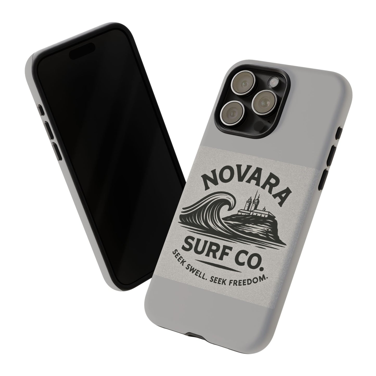 Novara Surf Co. Tough Case – Coastal Wave Logo (Impact Protection)