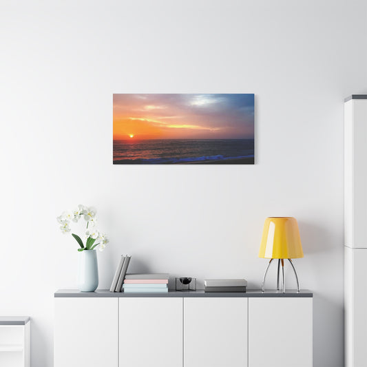 “Breakwall Dawn” – Newcastle Sunrise Matte Canvas