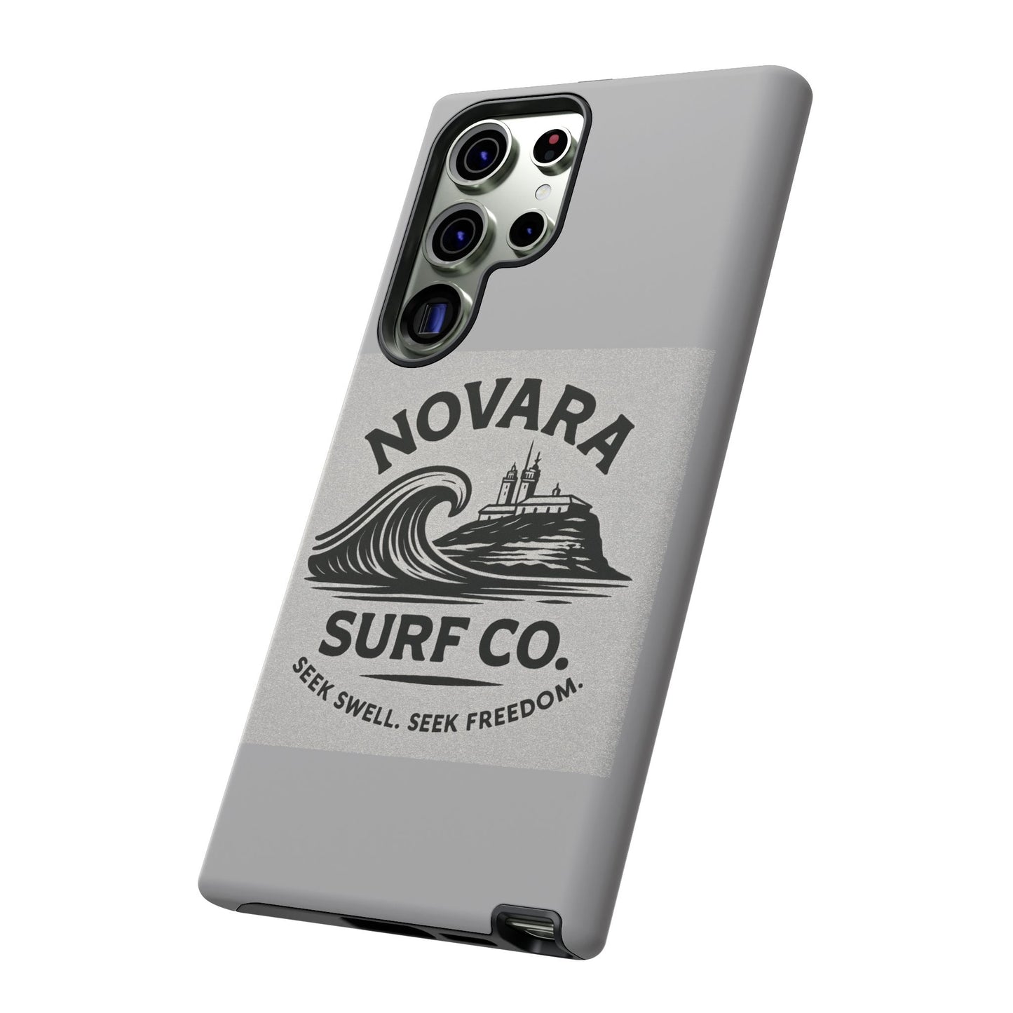 Novara Surf Co. Tough Case – Coastal Wave Logo (Impact Protection)