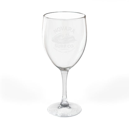 Engraved Wine Glass 10.5oz — Novara Surf Co. Logo
