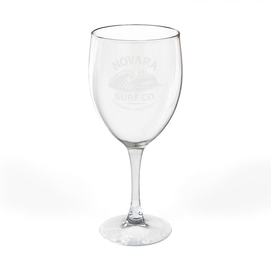 Engraved Wine Glass 10.5oz — Novara Surf Co. Logo