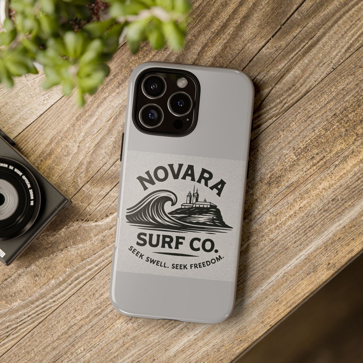 Novara Surf Co. Tough Case – Coastal Wave Logo (Impact Protection)