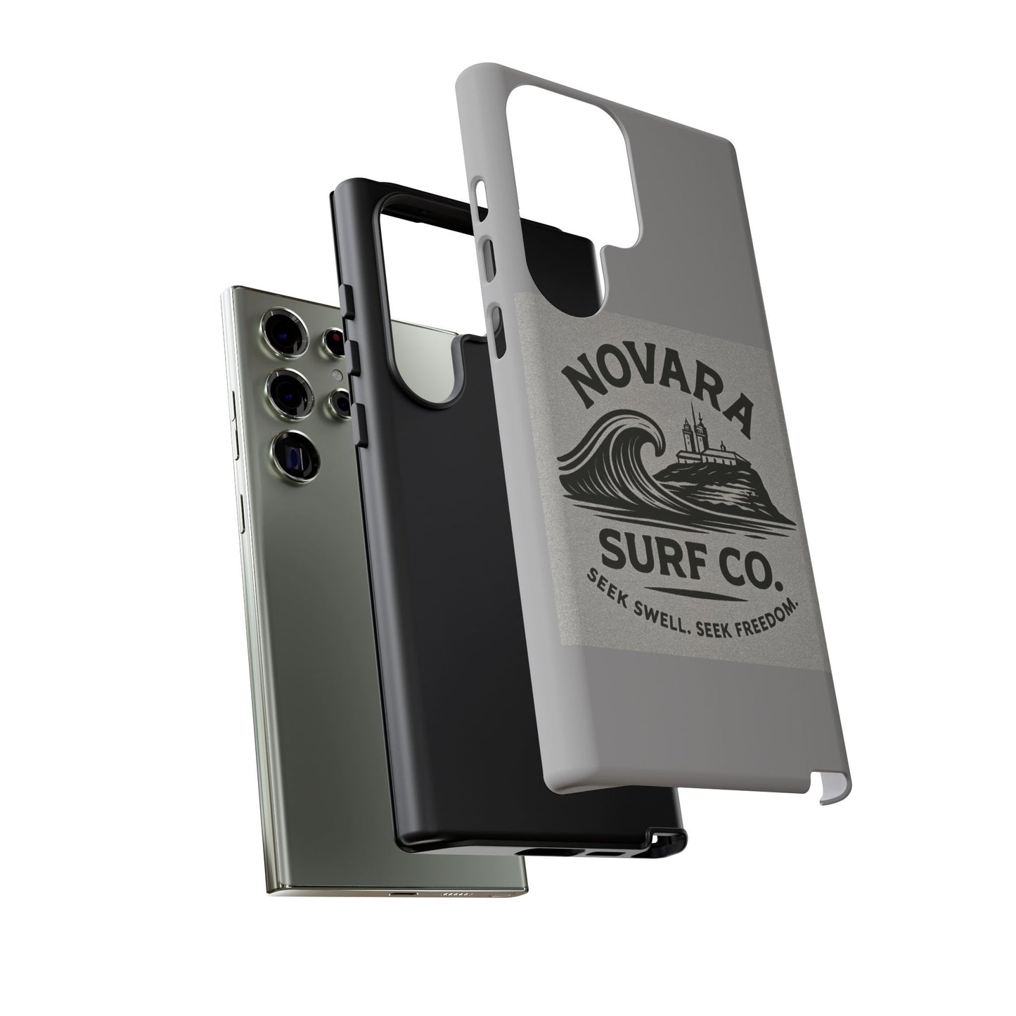 Novara Surf Co. Tough Case – Coastal Wave Logo (Impact Protection)