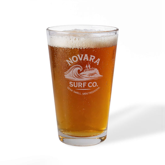 Engraved Pint Glass — Novara Surf Co. Logo