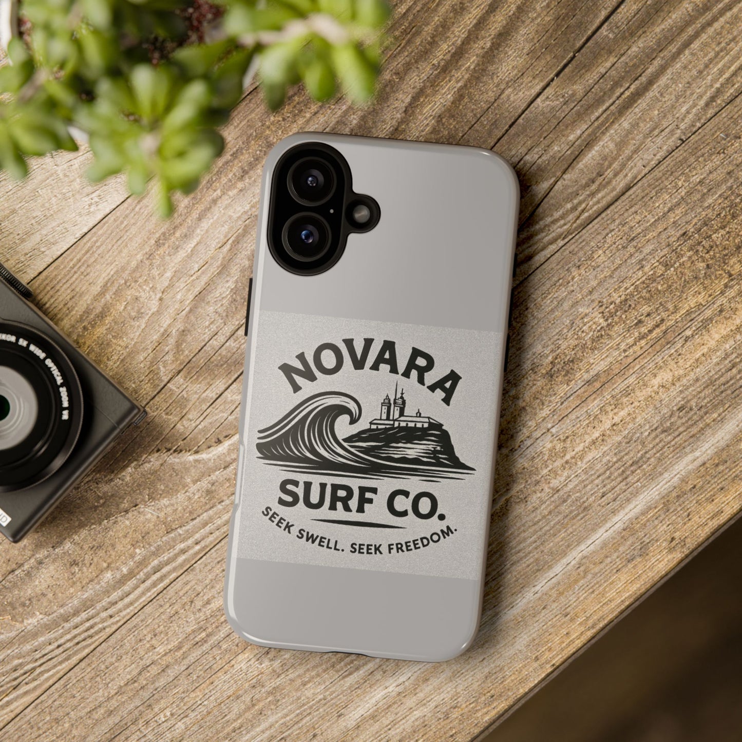 Novara Surf Co. Tough Case – Coastal Wave Logo (Impact Protection)