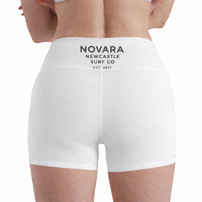 High-Waist Women's Yoga Shorts — All-Over Print Athletic Biker Shorts