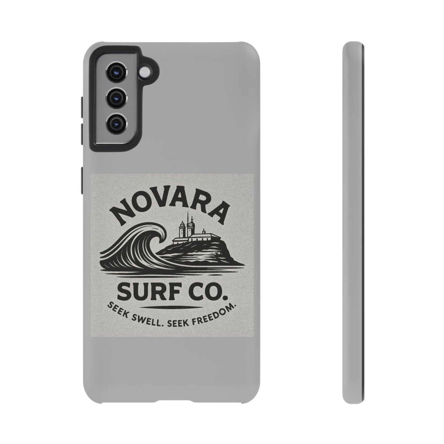 Novara Surf Co. Tough Case – Coastal Wave Logo (Impact Protection)